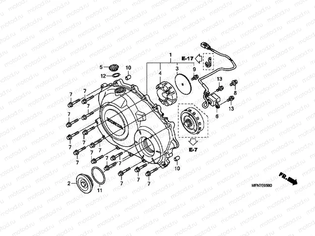 E-5 RIGHT CRANKSHAFT COVER