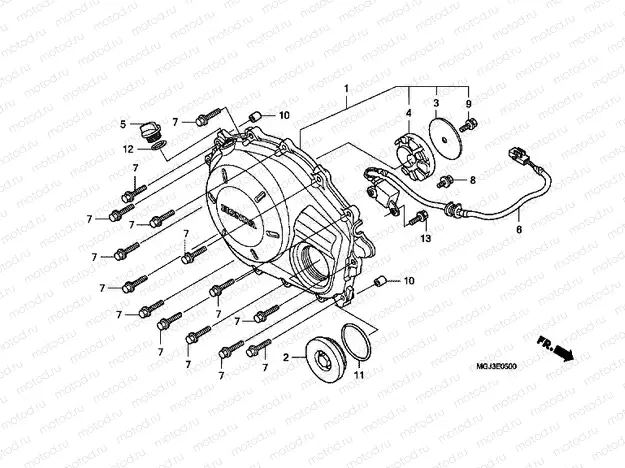 E-5 RIGHT CRANKSHAFT COVER