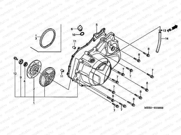 E-5 RIGHT CRANKSHAFT COVER