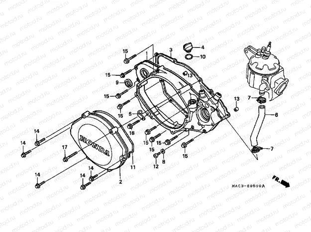 E-5 RIGHT CRANKSHAFT COVER