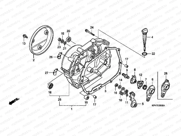 E-5 RIGHT CRANKSHAFT COVER