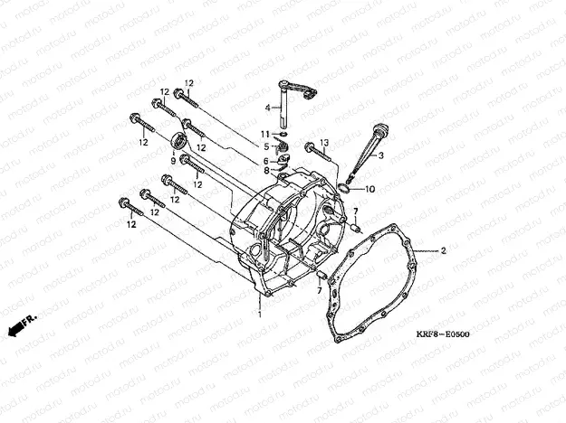 E-5 RIGHT CRANKSHAFT COVER
