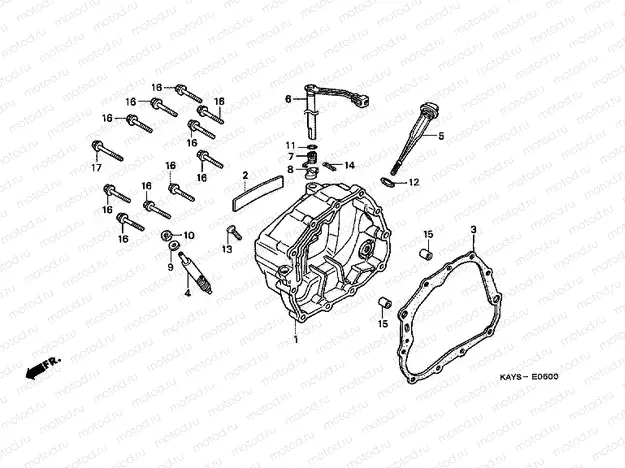 E-5 RIGHT CRANKSHAFT COVER
