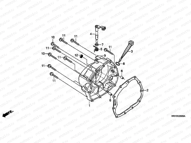 E-5 RIGHT CRANKSHAFT COVER