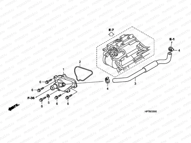 E-5 WATER PUMP COVER