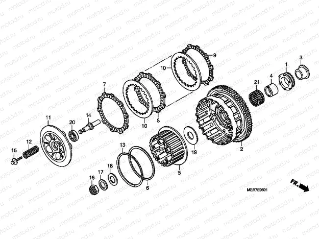 E-6-1 CLUTCH (CBF600S8 / SA8 / N8 / NA8)
