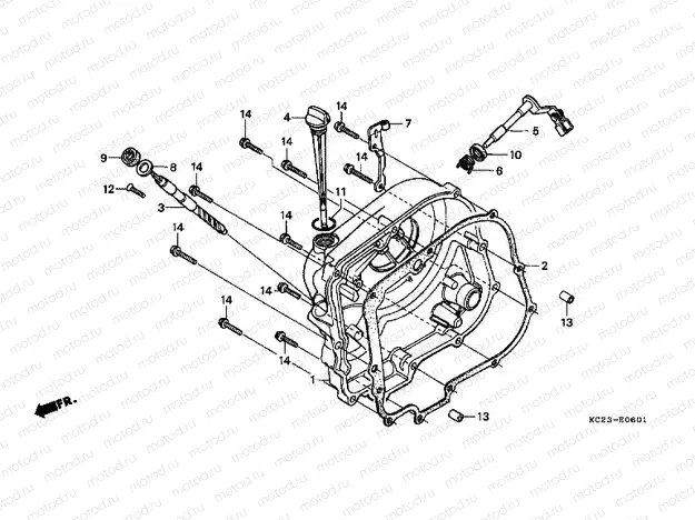E-6-1 RIGHT CRANKSHAFT COVER (SI)