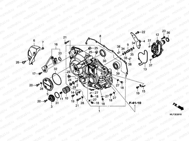 E-6-10 RIGHT CRANKCASE COVER  NT1100D