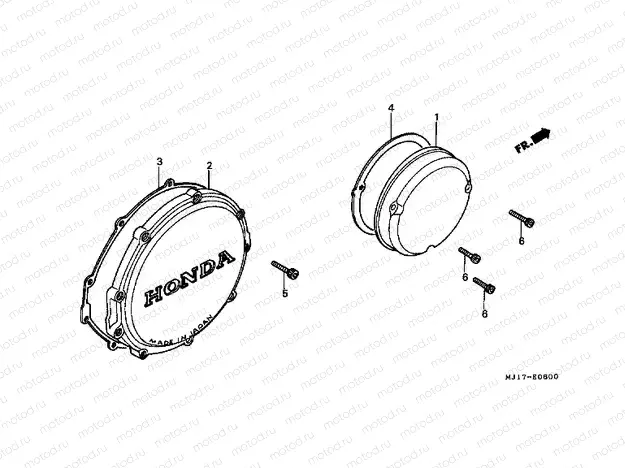 E-6 CLUTCH COVER / RIGHT CRANKSHAFT COVER