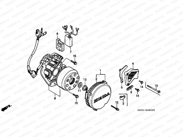 E-6 GENERATOR / C.D.I. UNIT / LEFT CRANKSHAFT COVER