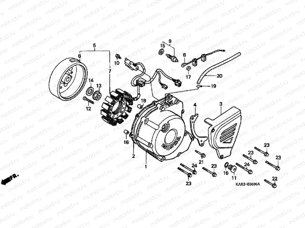 E-6 LEFT CRANKSHAFT COVER