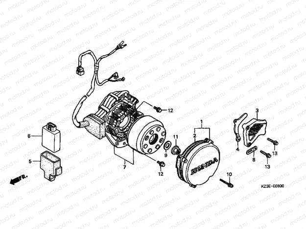 E-6 LEFT CRANKSHAFT COVER