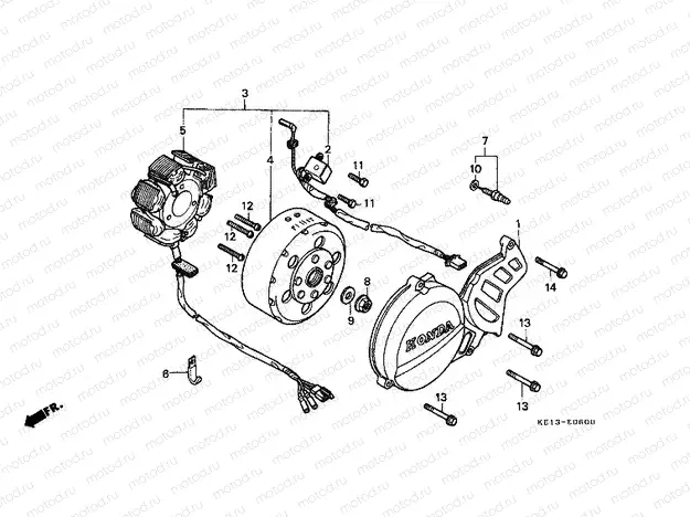 E-6 LEFT CRANKSHAFT COVER / GENERATOR