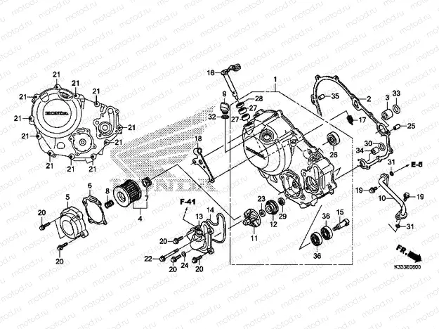 E-6 RIGHT CRANKCASE COVER