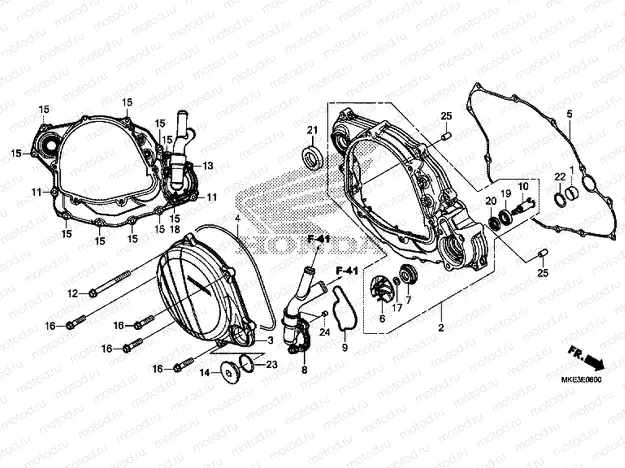 E-6 RIGHT CRANKCASE COVER / WATER PUMP