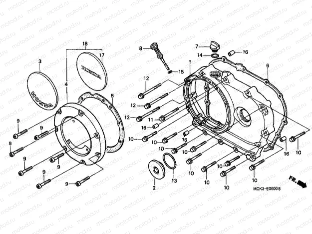 E-6 RIGHT CRANKSHAFT COVER
