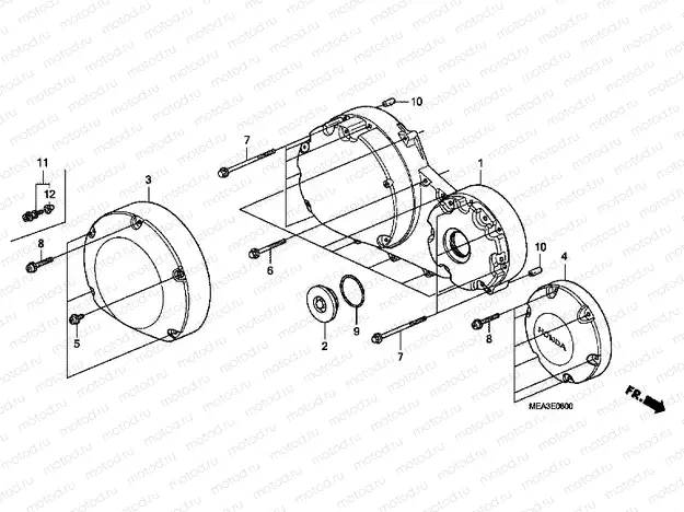 E-6 RIGHT CRANKSHAFT COVER
