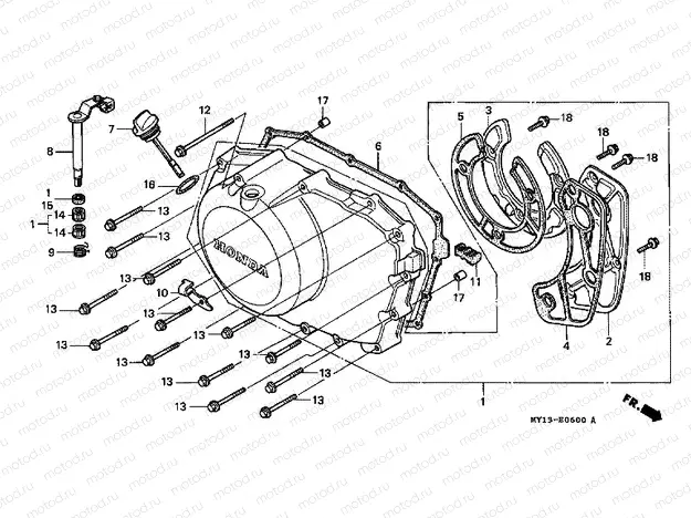 E-6 RIGHT CRANKSHAFT COVER