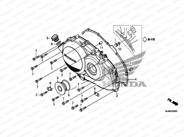 E-6 RIGHT CRANKSHAFT COVER