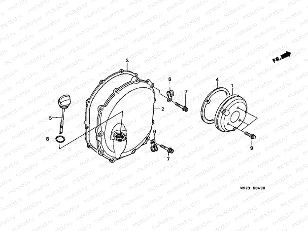 E-6 RIGHT CRANKSHAFT COVER