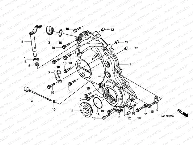 E-6 RIGHT CRANKSHAFT COVER
