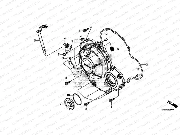 E-6 RIGHT CRANKSHAFT COVER