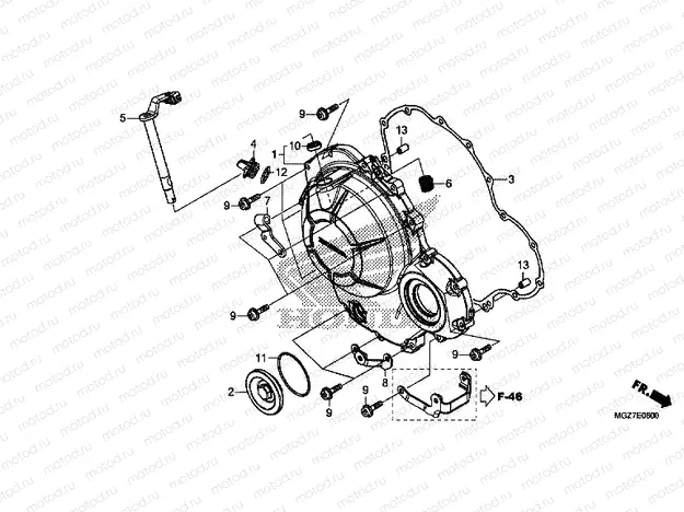 E-6 RIGHT CRANKSHAFT COVER