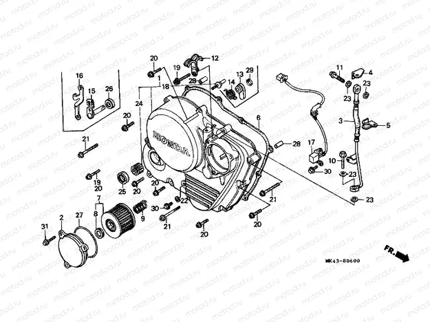 E-6 RIGHT CRANKSHAFT COVER