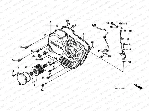 E-6 RIGHT CRANKSHAFT COVER