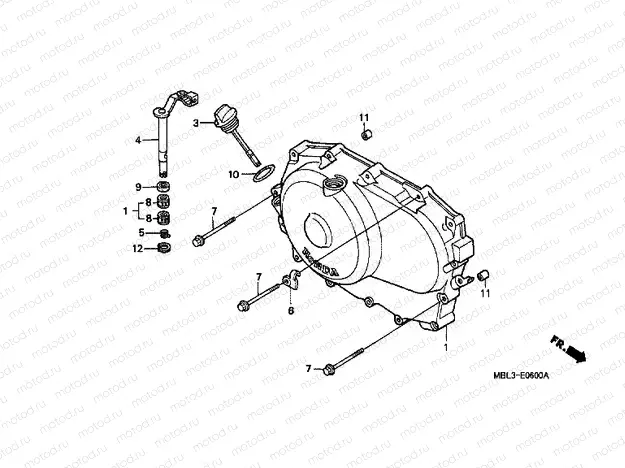 E-6 RIGHT CRANKSHAFT COVER
