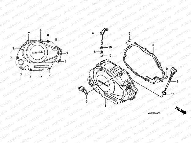 E-6 RIGHT CRANKSHAFT COVER