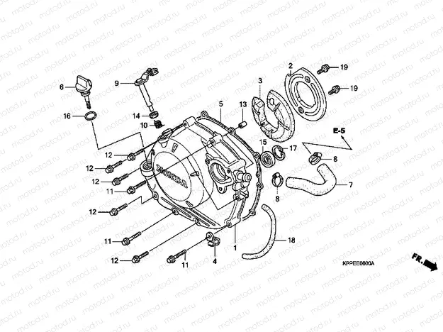E-6 RIGHT CRANKSHAFT COVER