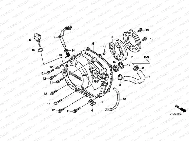 E-6 RIGHT CRANKSHAFT COVER
