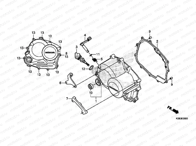 E-6 RIGHT CRANKSHAFT COVER