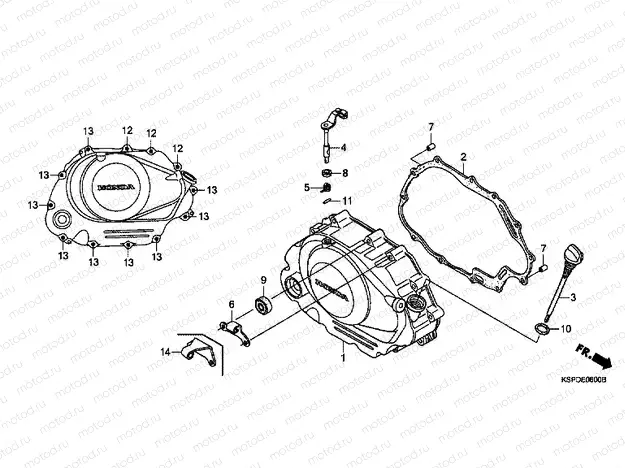 E-6 RIGHT CRANKSHAFT COVER
