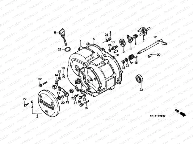 E-6 RIGHT CRANKSHAFT COVER