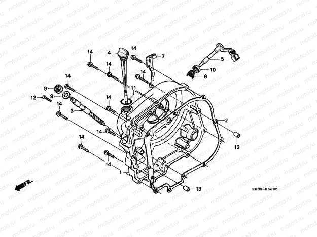 E-6 RIGHT CRANKSHAFT COVER