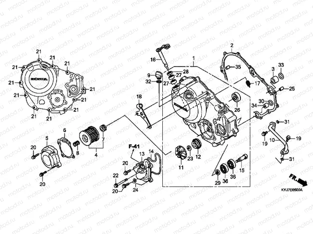 E-6 RIGHT CRANKSHAFT COVER
