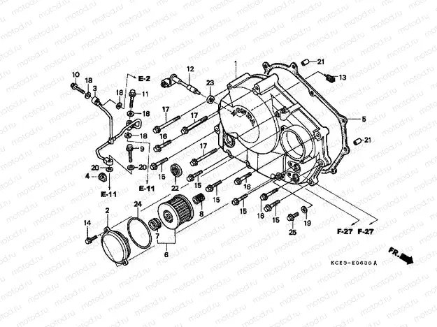 E-6 RIGHT CRANKSHAFT COVER