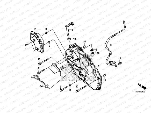 E-6 RIGHT CRANKSHAFT COVER (CTX700A)