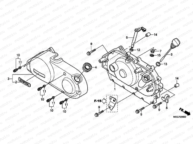 E-6 RIGHT CRANKSHAFT COVER (VT750C2B / C2S / CS / C / CA)