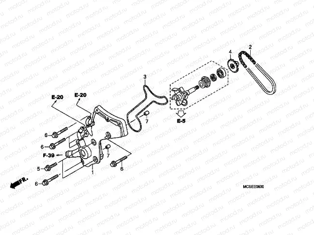 E-6 WATER PUMP COVER
