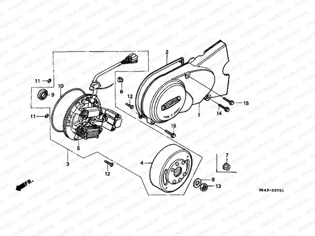 E-7-1 LEFT CRANKSHAFT COVER / GENERATOR (C50LAG / J / N)