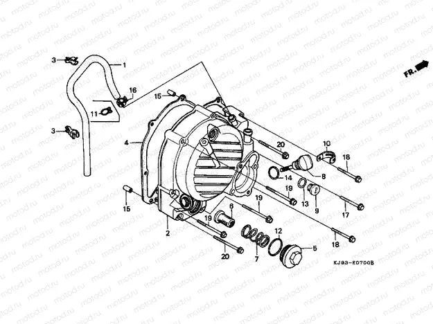E-7 RIGHT CRANKSHAFT COVER