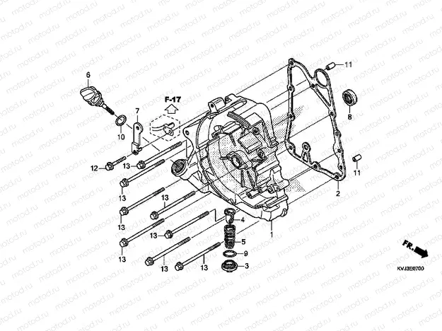 E-7 RIGHT CRANKSHAFT COVER