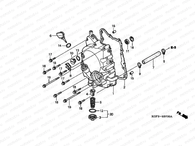 E-7 RIGHT CRANKSHAFT COVER