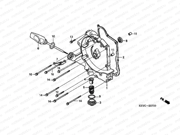 E-7 RIGHT CRANKSHAFT COVER (SC1255,6,8)