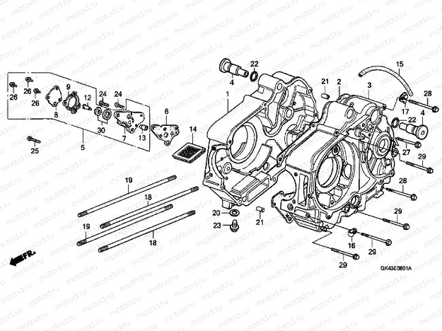 E-8-1 CRANKSHAFT / OIL PUMP (C50LAG)