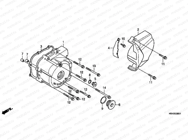 E-8-1 LEFT CRANKSHAFT COVER (XR125LKB)