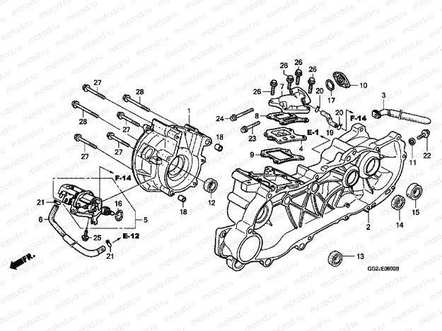 E-8 CRANKSHAFT / OIL PUMP
